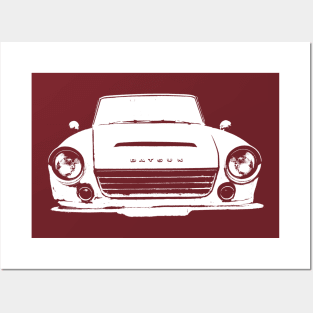 Datsun Roadster 1960s classic car white monoblock Posters and Art